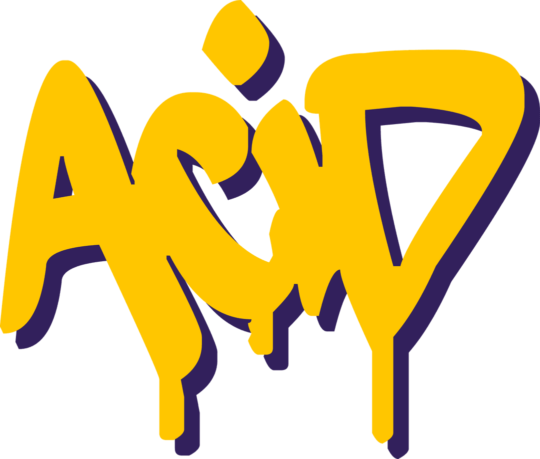 Bold Yellow Graffiti Text on Transparent Background