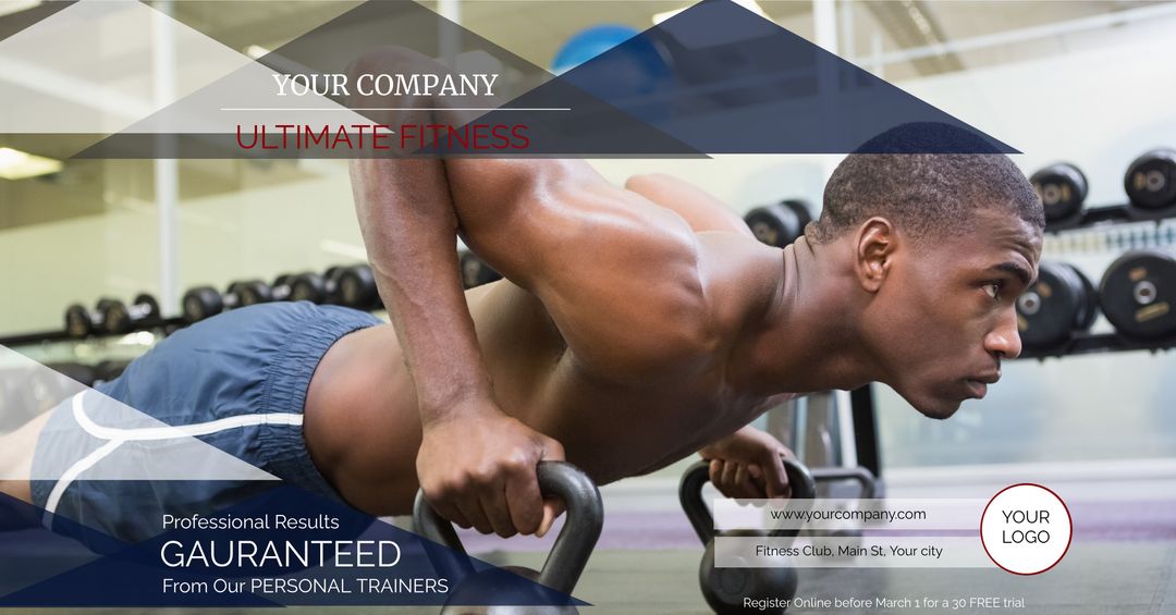 Determined Man Lifting Weights in Gym Promoting Fitness