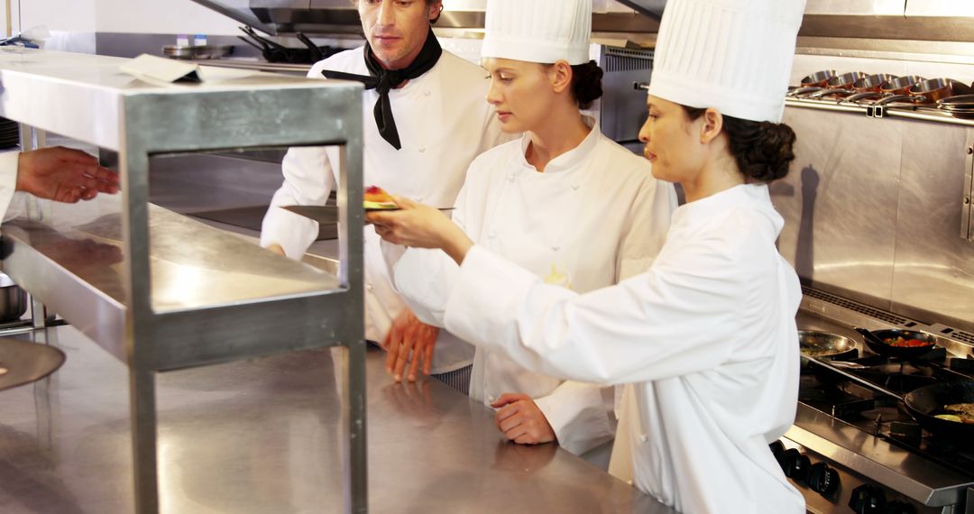 Professional Chefs Preparing and Plating Food in a Commercial Restaurant Kitchen - Free Images, Stock Photos and Pictures on Pikwizard.com