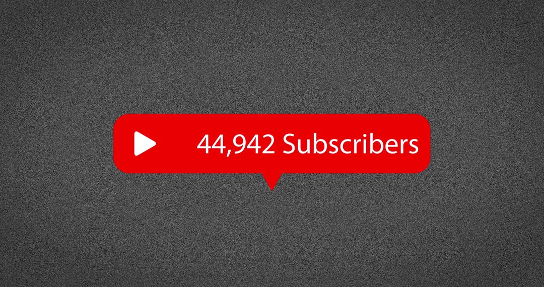 Social Media Subscriber Count Red Banner on Grey Background