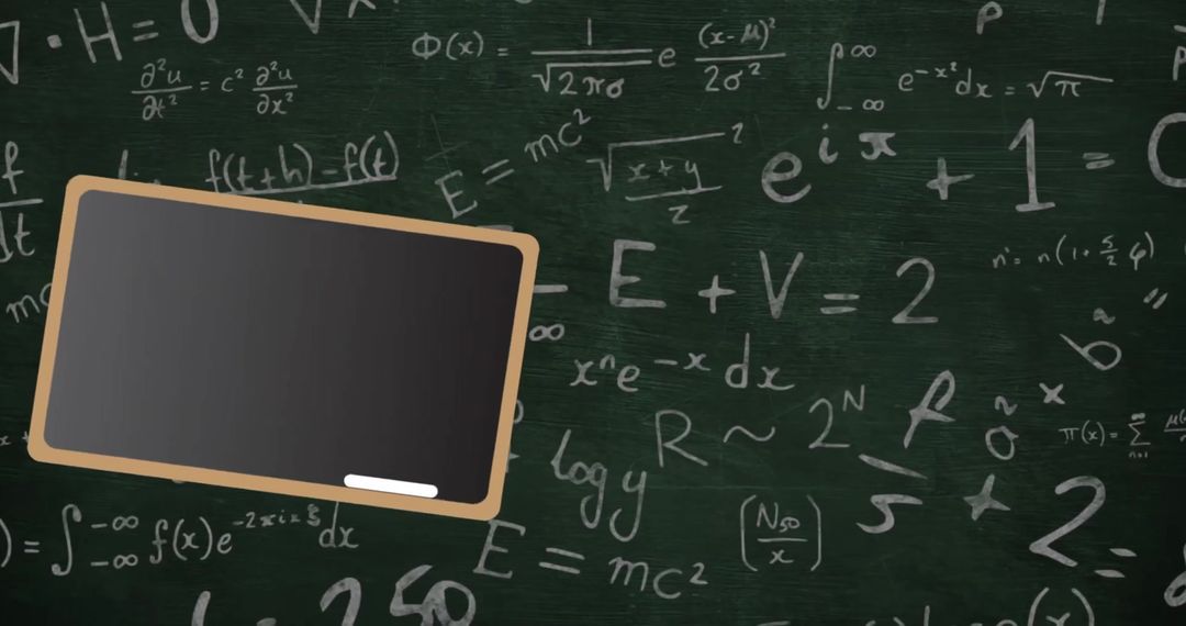 Digital Blackboard with Math Equations Concept