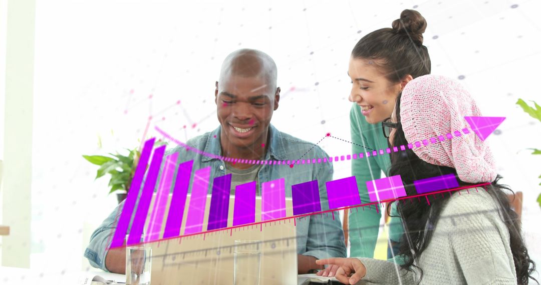 Diverse Team Collaborating with Data Analytics Visualization