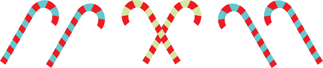 Festive Candy Cane Pattern on Transparent Background