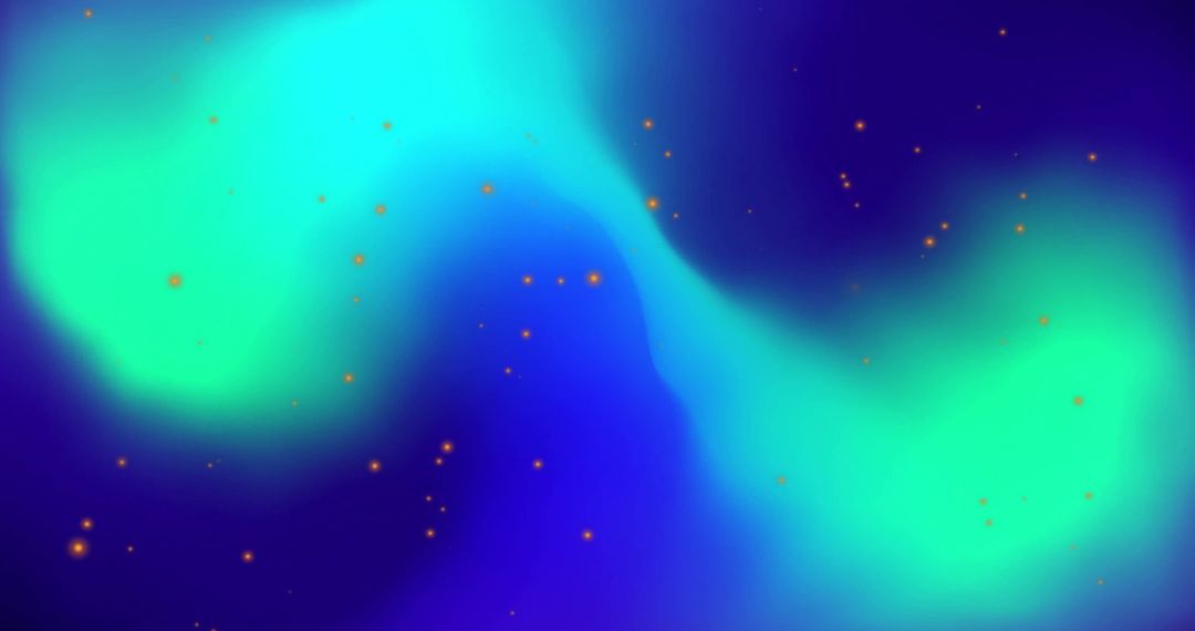 Abstract Blue and Green Background with Yellow Light Spots