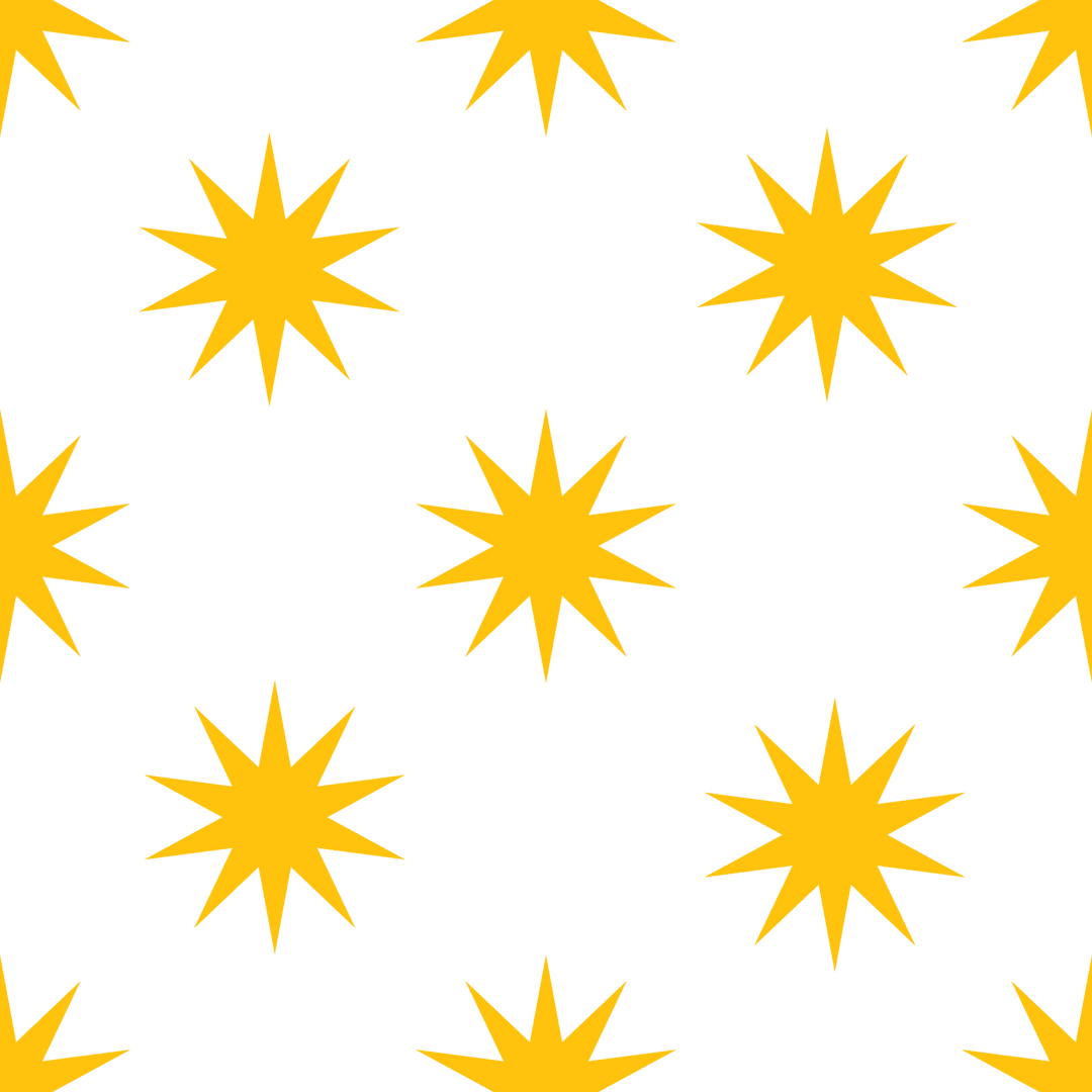 Yellow Starburst Pattern on Transparent Background for Designs