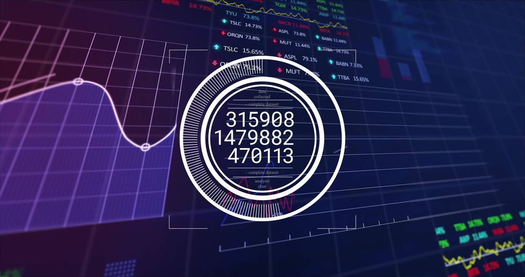 Futuristic Digital Dashboard with Central Infographic