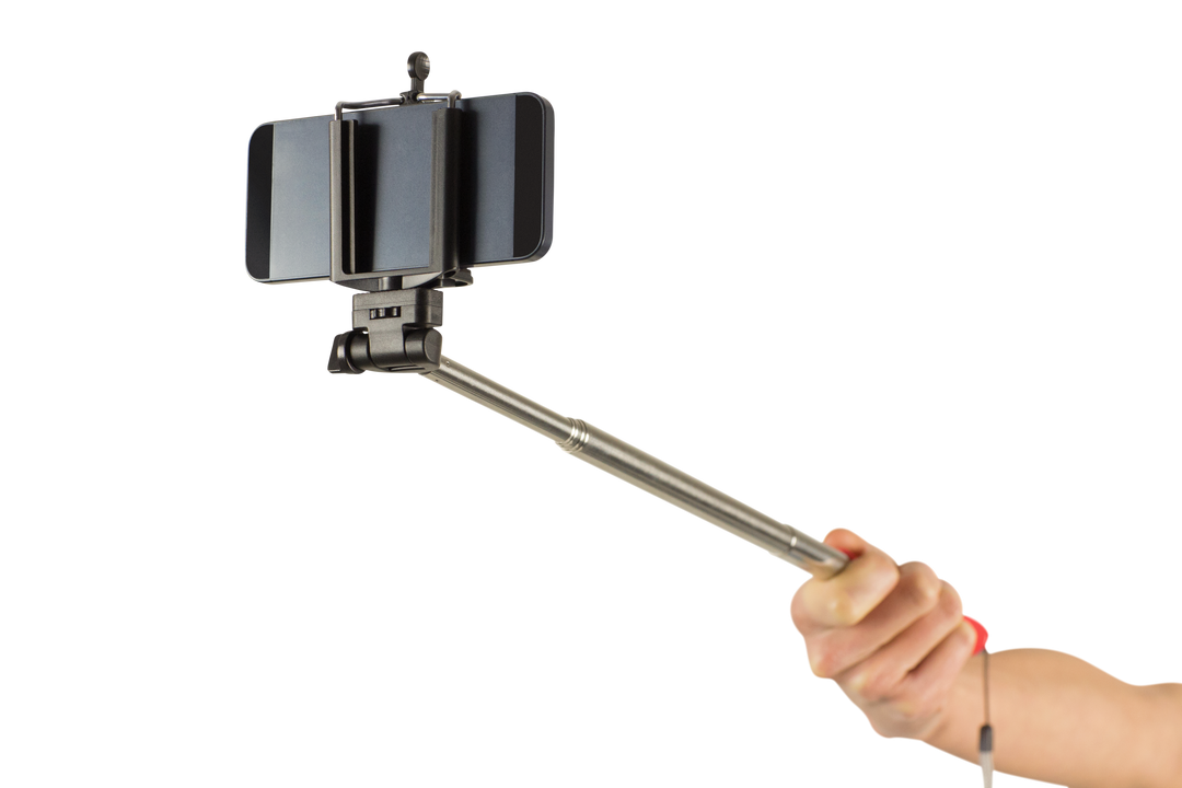 Transparent Background Woman Holding Selfie Stick for Smartphone - Download Free Stock Images Pikwizard.com