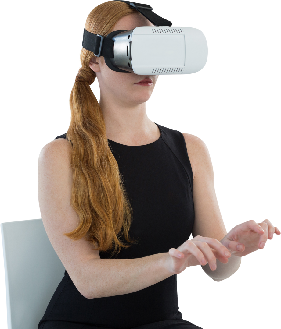 Female Professional Engaged with Transparent AR Virtual Reality Headset - Download Free Stock Images Pikwizard.com