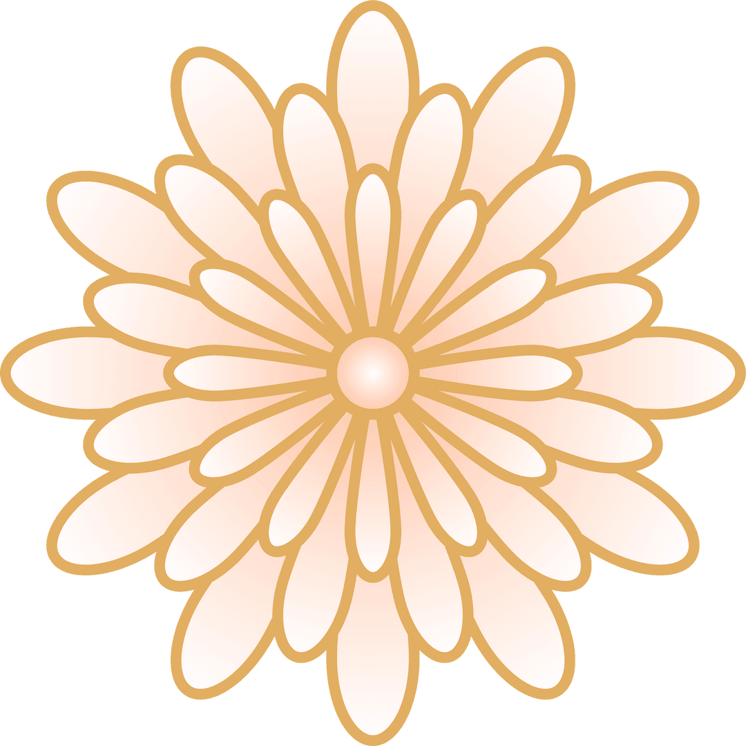 Abstract Flower Motif with Layered Gradient Petals on Transparent Background