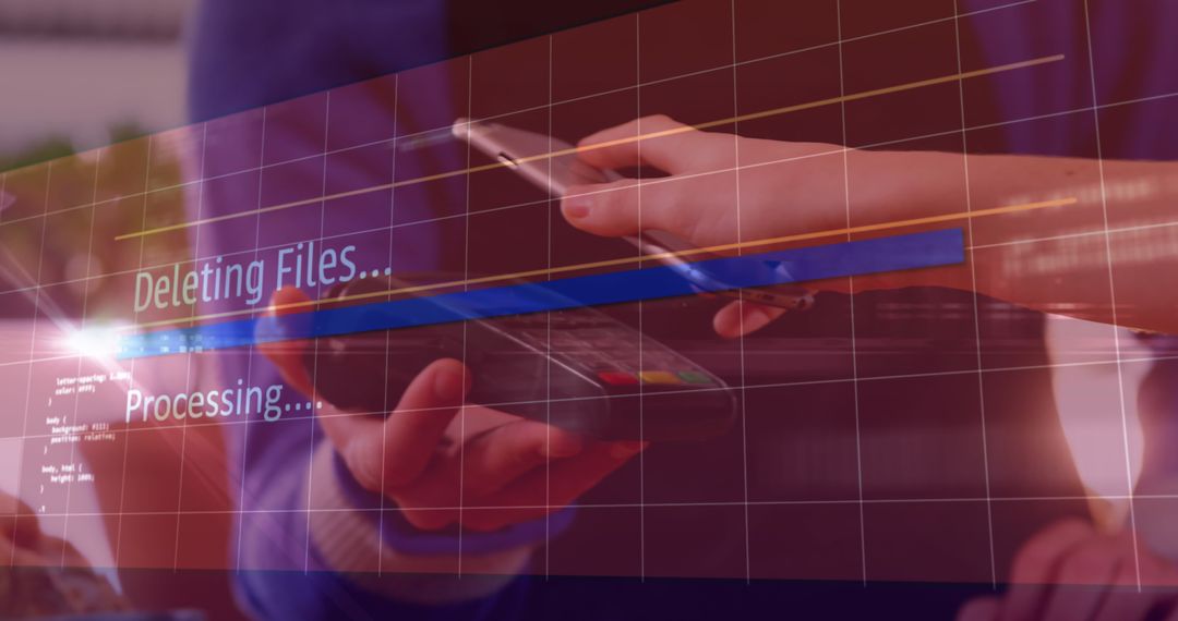 Data Processing and Contactless Payment Technology Concept