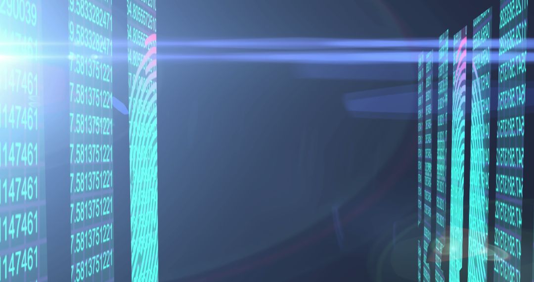Abstract Digital Data Stream with Futuristic Blue Light Trails