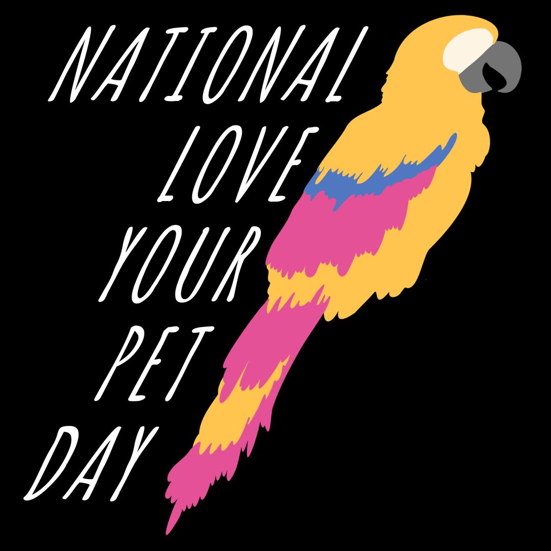 National Love Your Pet Day Poster with Parrot Icon - Download Free Stock Templates Pikwizard.com