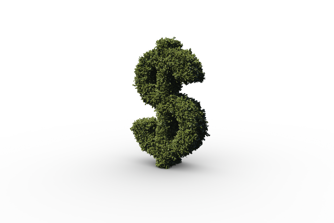 Transparent Dollar Sign Composed of Green Leaves and Nature Elements - Download Free Stock Images Pikwizard.com