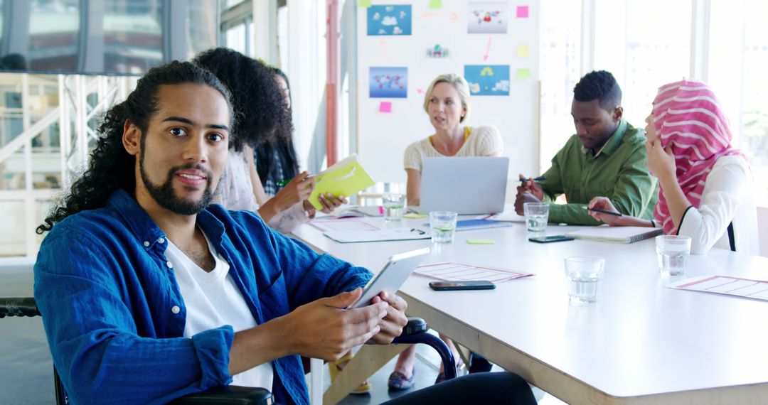 Diverse Team Engaging in Creative Office Collaboration