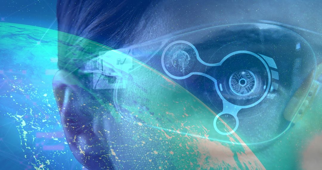 Futuristic Vision Augmented Reality Overlooking Global Connectivity