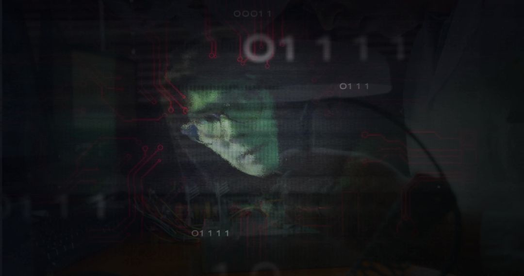 Software Developer with Binary Code Overlay - Free Images, Stock Photos and Pictures on Pikwizard.com