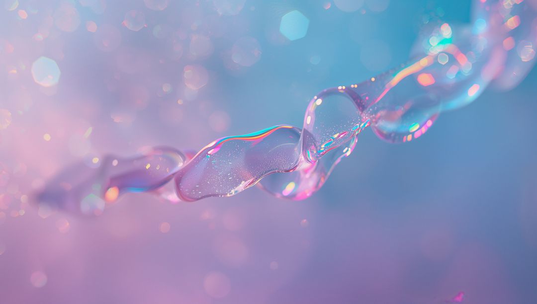 Ethereal Twisting Fluid Ribbon on Pastel Bokeh Background