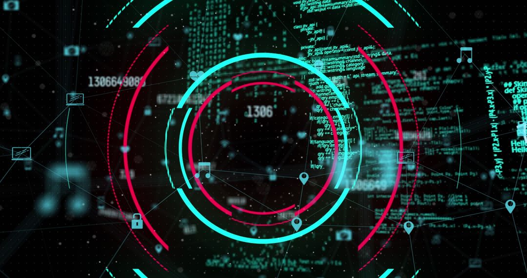 Futuristic Digital Network Illuminating Data Processing Hub