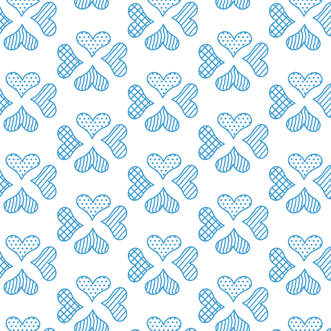 Blue Heart Pattern Vector on Transparent Background