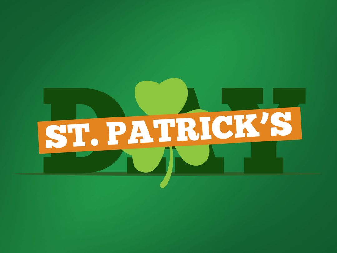 Vibrant Green St. Patrick's Day Design with Shamrock
