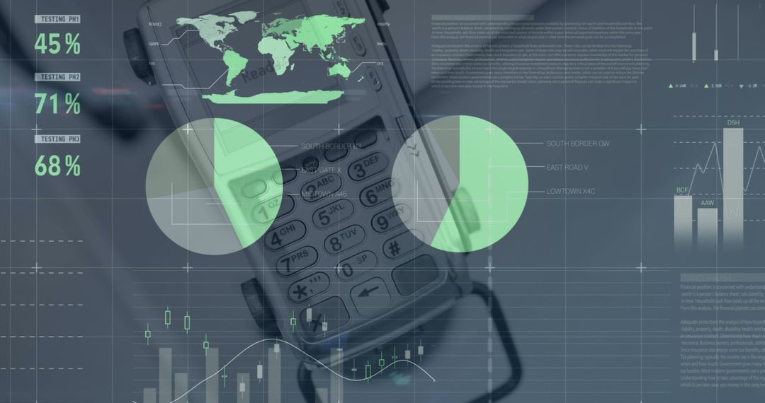 Financial Data Processing on Digital Interface with Technology Concept