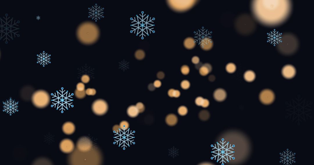 Abstract Christmas Floating Snowflakes and Lights