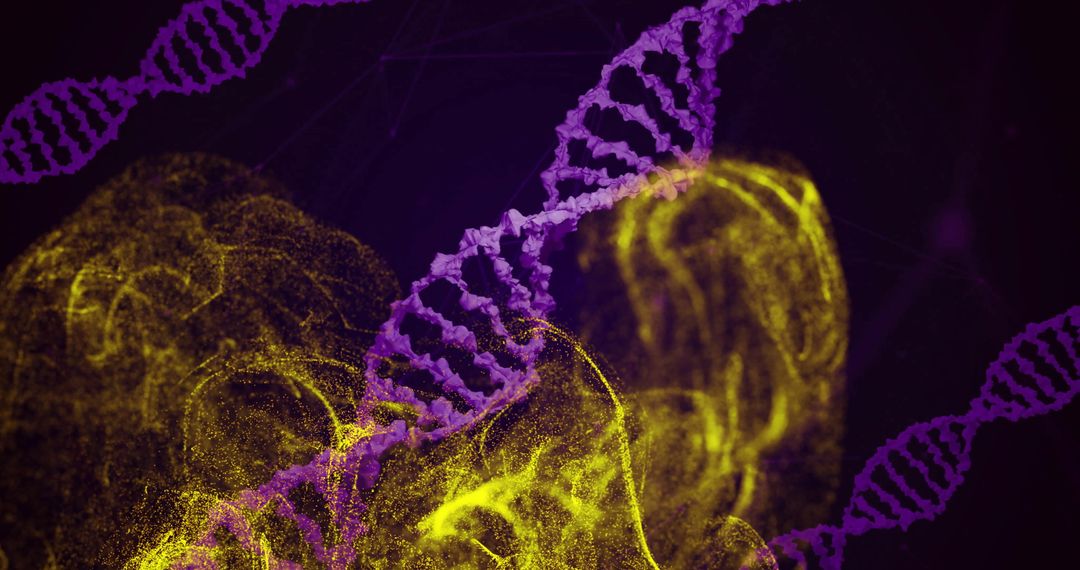 Abstract DNA Helix and Molecular Structures in Vibrant Colors