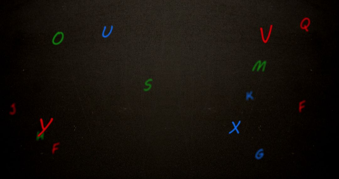 Floating Letters and Numbers on a Gray Background