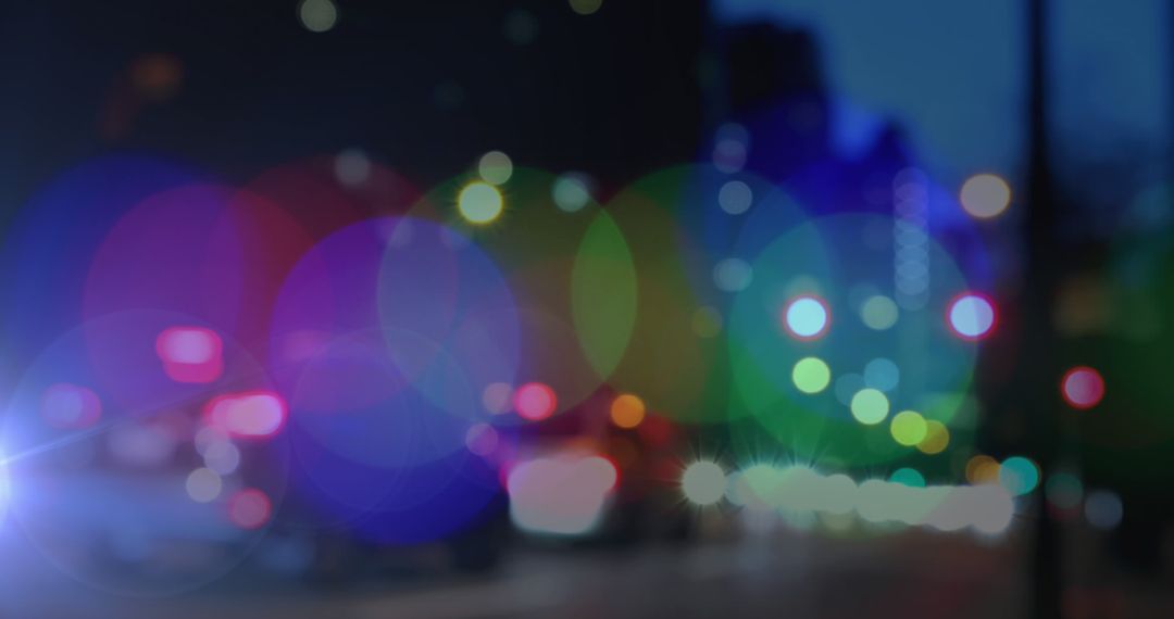Abstract Cityscape Lights with Colorful Bokeh