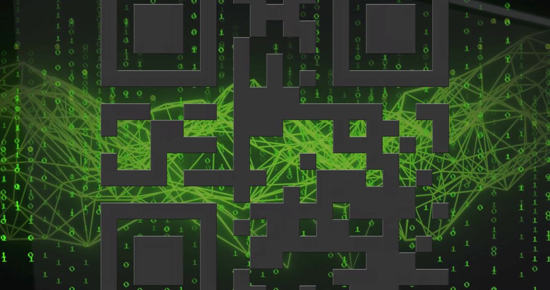 futuristic qr code overlay with digital binary background - Free Images, Stock Photos and Pictures on Pikwizard.com