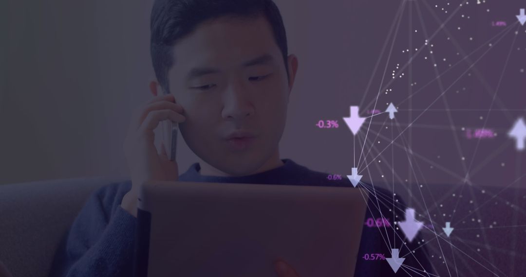 Global Networking Concept with Digital Graphic Overlay