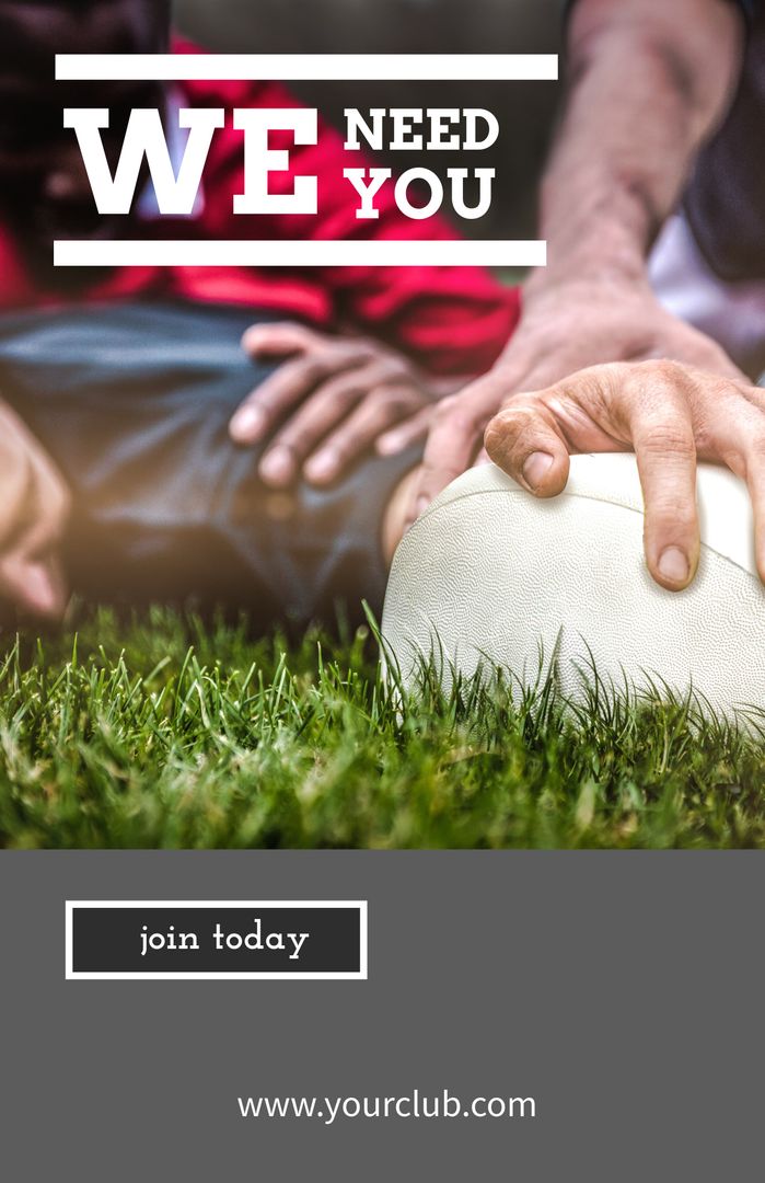 Rugby Team Recruitment Campaign Showcasing Teamwork and Determination - Download Free Stock Templates Pikwizard.com