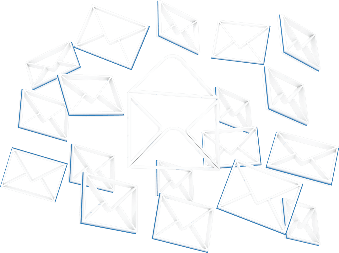 Transparent Envelope Symbols Floating Creative Email Concept