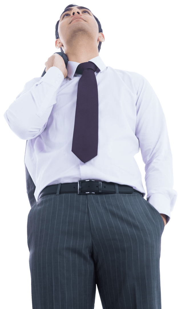 Confident Businessman with Jacket Transparent Background