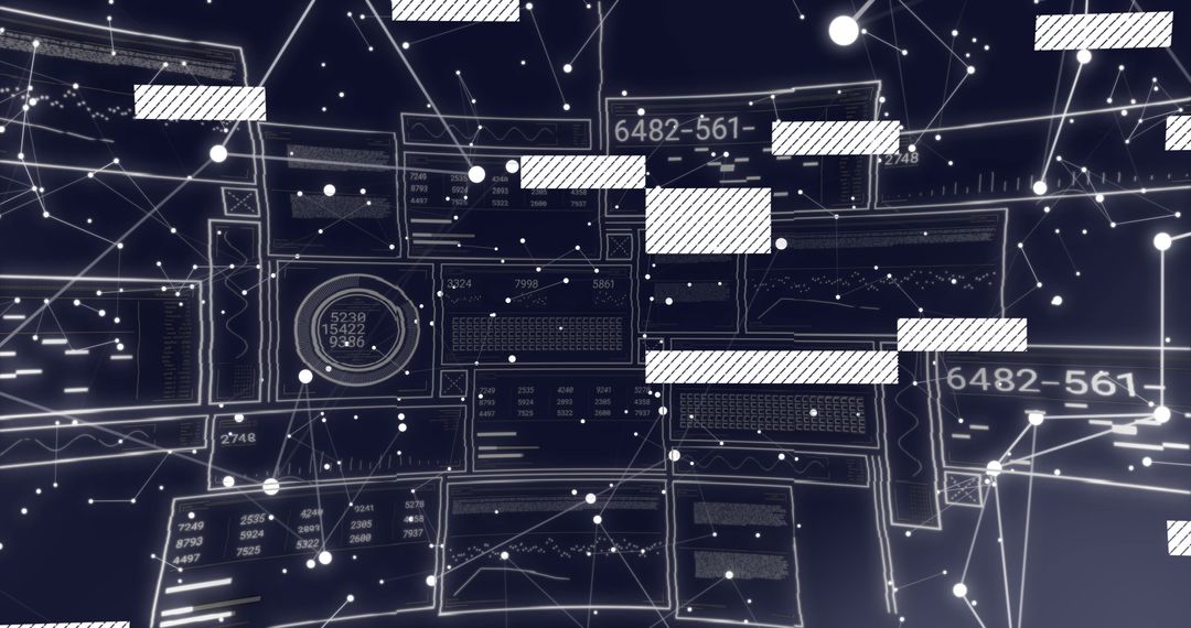 Abstract Financial Data Interface with Connectivity Overlay