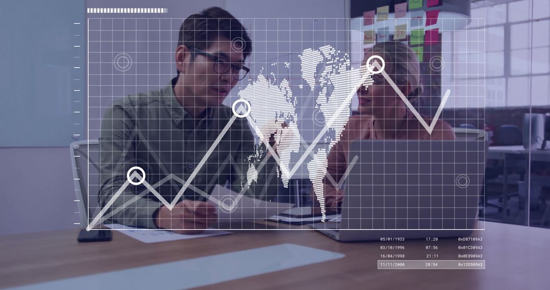 Corporate Team Analyzing Data Charts in Modern Office Environment