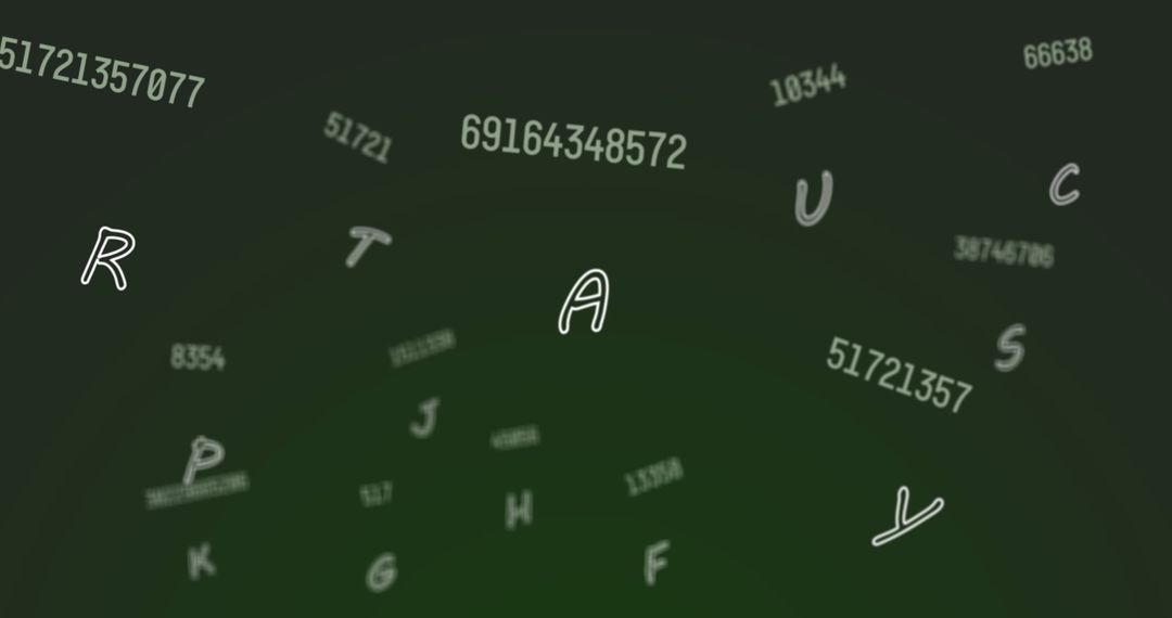 Dynamic Green Background with Floating Numbers and Letters