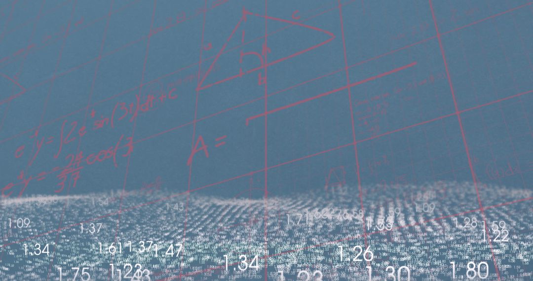 Math Formulas and Numbers with Digital Glitter Effect