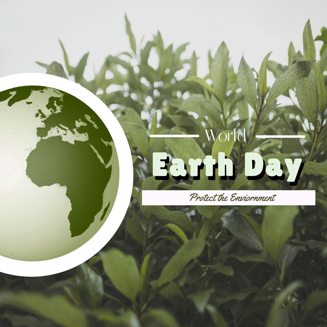 World Earth Day Celebration with Lush Green Foliage and Earth Globe