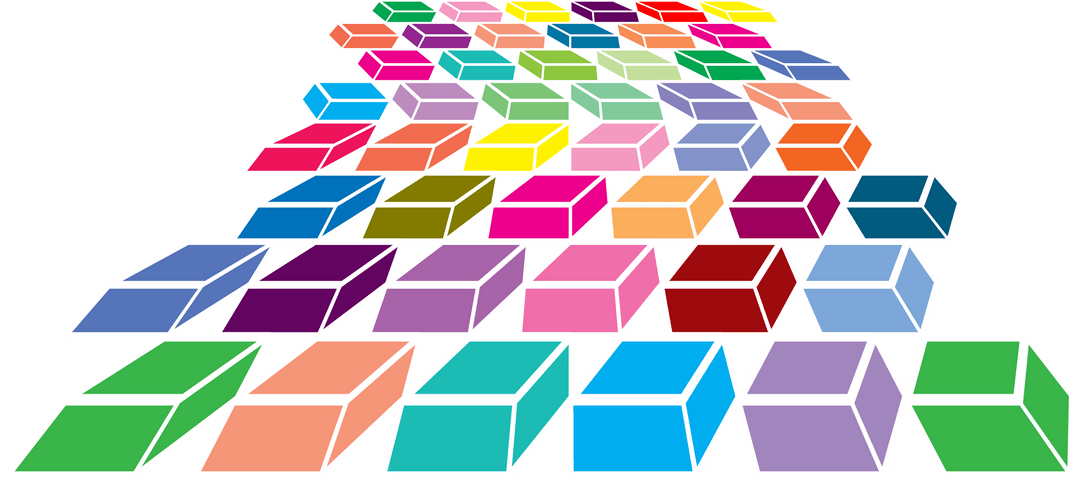 Transparent Multicolored Blocks Connected in Perspective - Download Free Stock Images Pikwizard.com