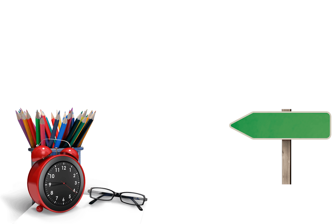 Transparent Desk Organizer with Red Alarm and Pencil Holder