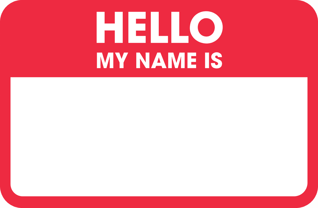 Red and White Name Tag with Copy Space on Transparent Background - Download Free Stock Images Pikwizard.com