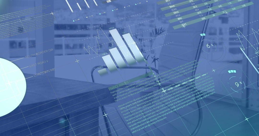 Futuristic Financial Data and Analytics in Modern Office