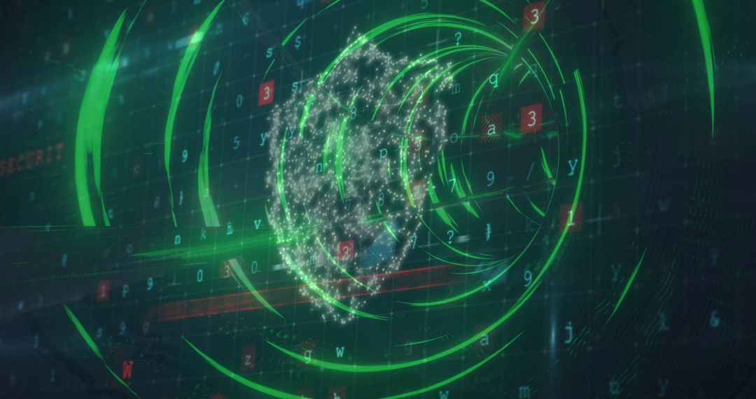 Cybersecurity Interface with Glowing Digital Codes