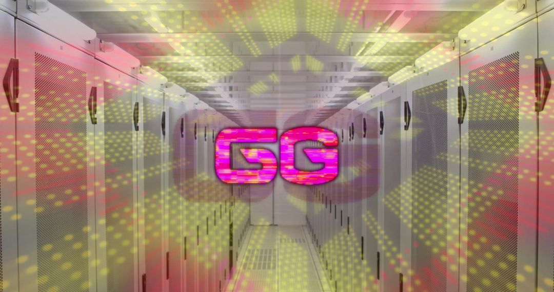 6G Technology Overlaid on Data Center Server Room