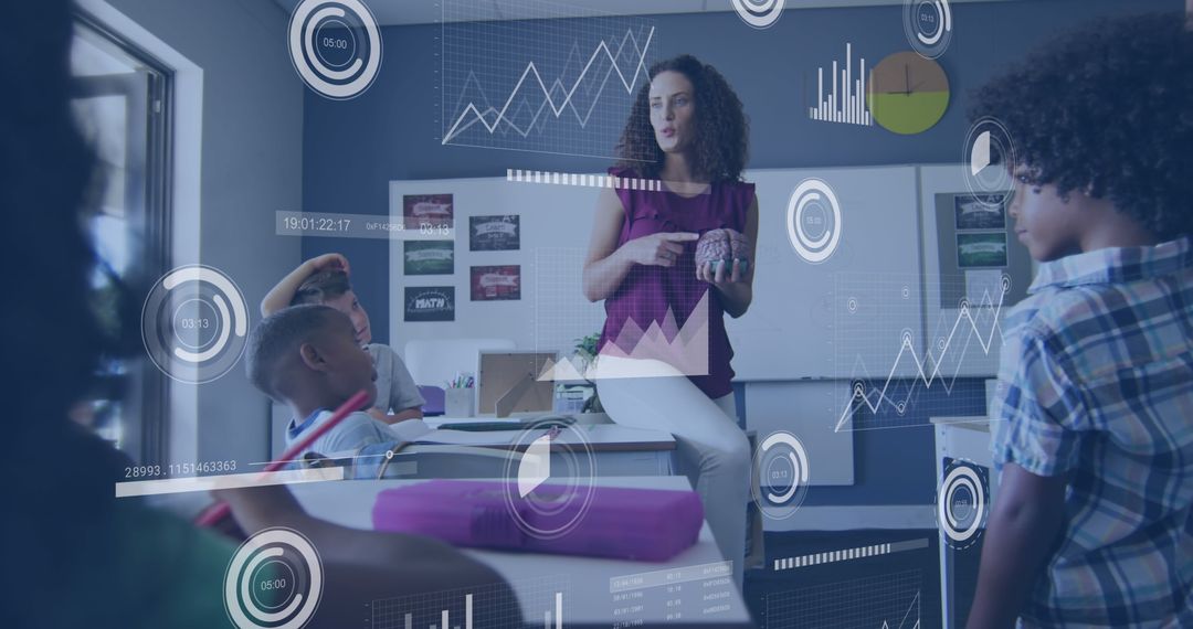 Diverse Teacher Explains Brain Function to Attentive Class