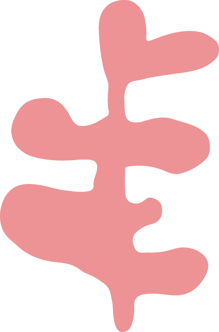 Abstract Pink Coral Form with Transparent Background