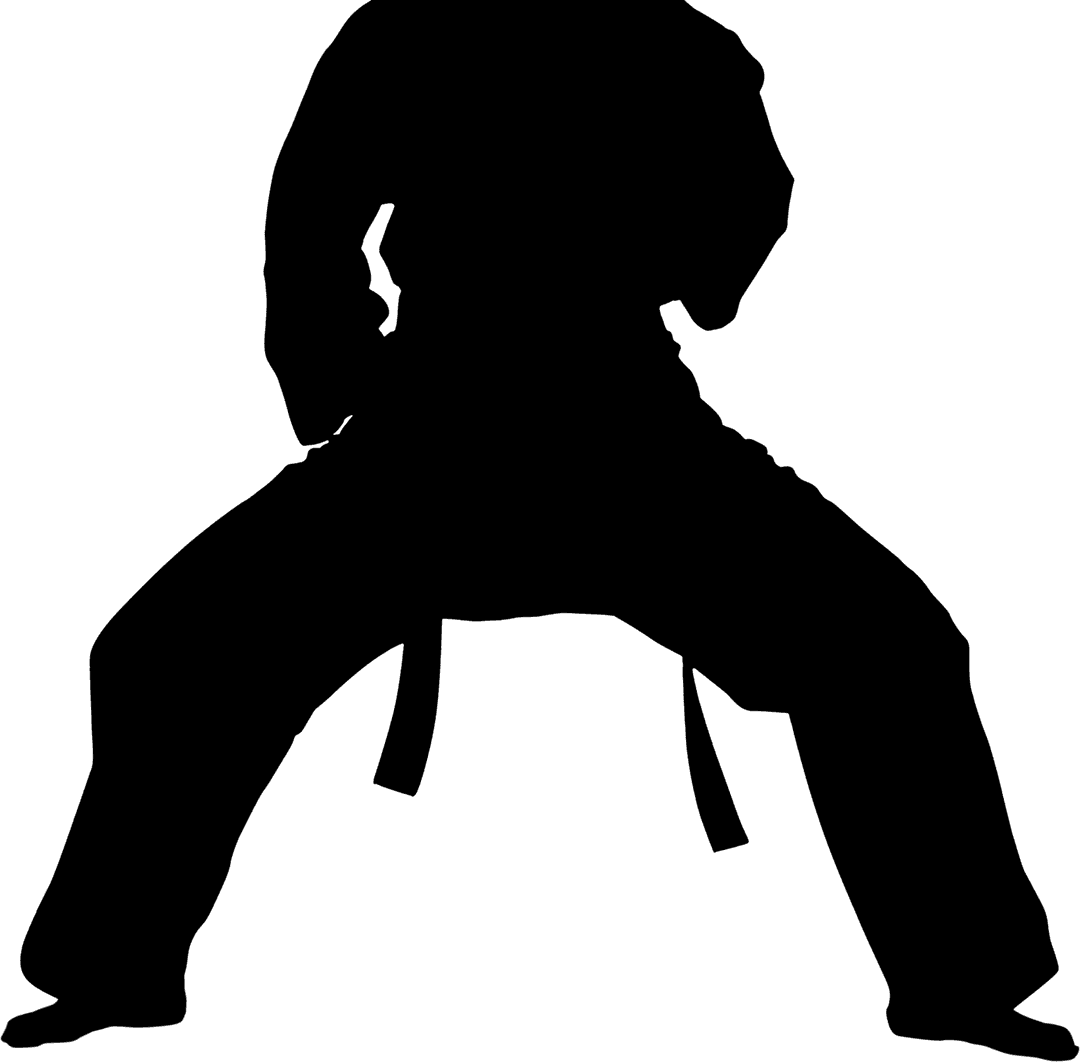 Silhouette of Male Judo Fighter on Transparent Background