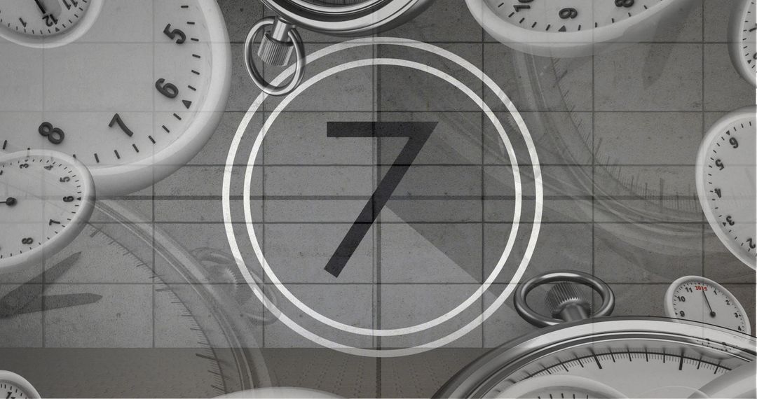 Retro Film Projector Countdown with Vintage Clocks Overlay
