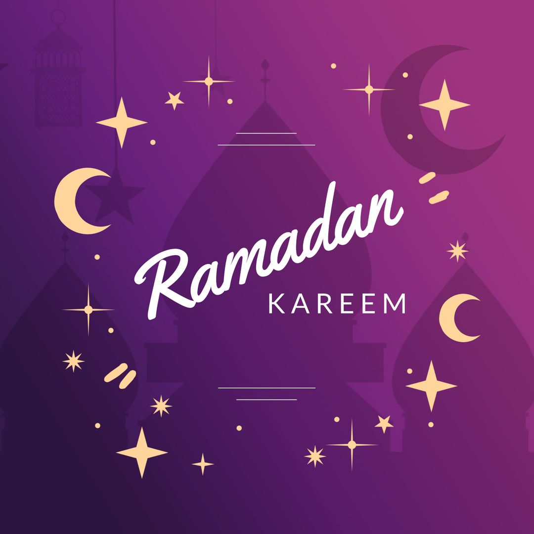 Elegant Ramadan Kareem Greeting with Mosque Silhouette